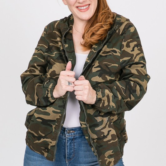 Jackets & Blazers - PLUS SIZE CAMO JACKET